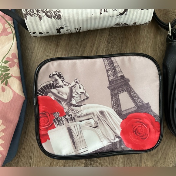 LOT OF 4 PARIS BAGS LANCÔME TOTE CROSSBODY MAKEUP BAG & MINi ALL GREAT Condition - Picture 5 of 8